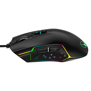 bonelk x-814 gaming wired rgb led 8d mouse, 1000 to 5000cpi (black)